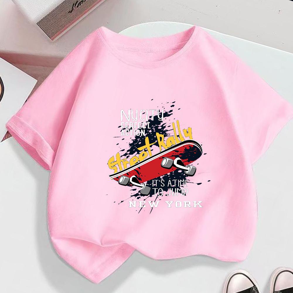 Summer Breathable Cotton Children TShirt Design Fashion Scooter Print Boys Tees Top Kid Clothes Short Sleeve Teenagers Tshirts