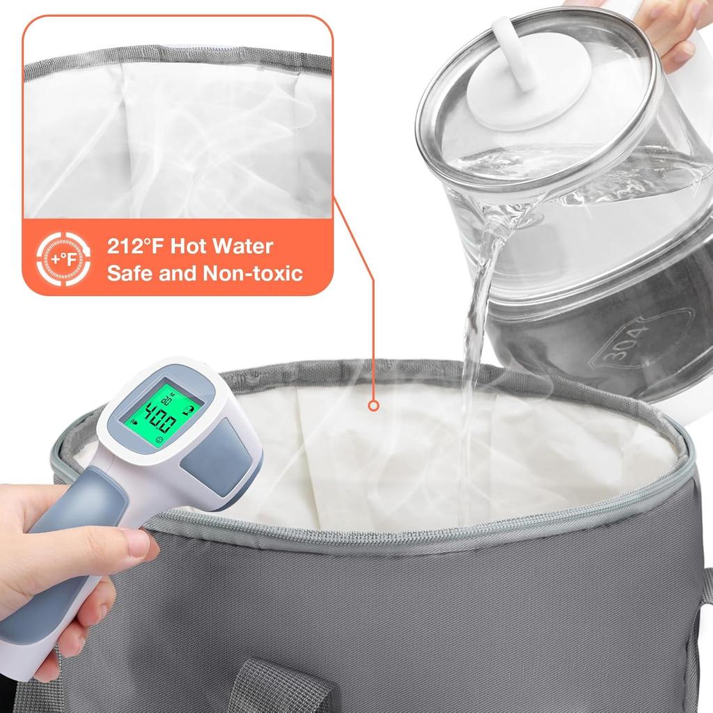 Udefineit 20L Collapsible Foot Bath Basin, Foldable Bucket Foot Soaking Bag, Portable Home Foot Spa Tub with Handle, Multifunctional Travel Foot Bath