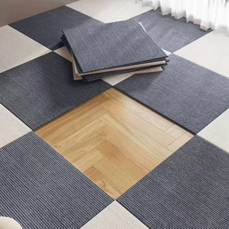 Square Self-Adhesive Carpet Tiles for Office and Home, Non-Slip Foam Backed Polyester Carpet, Solid Color Pattern , Office and Porch Decoration