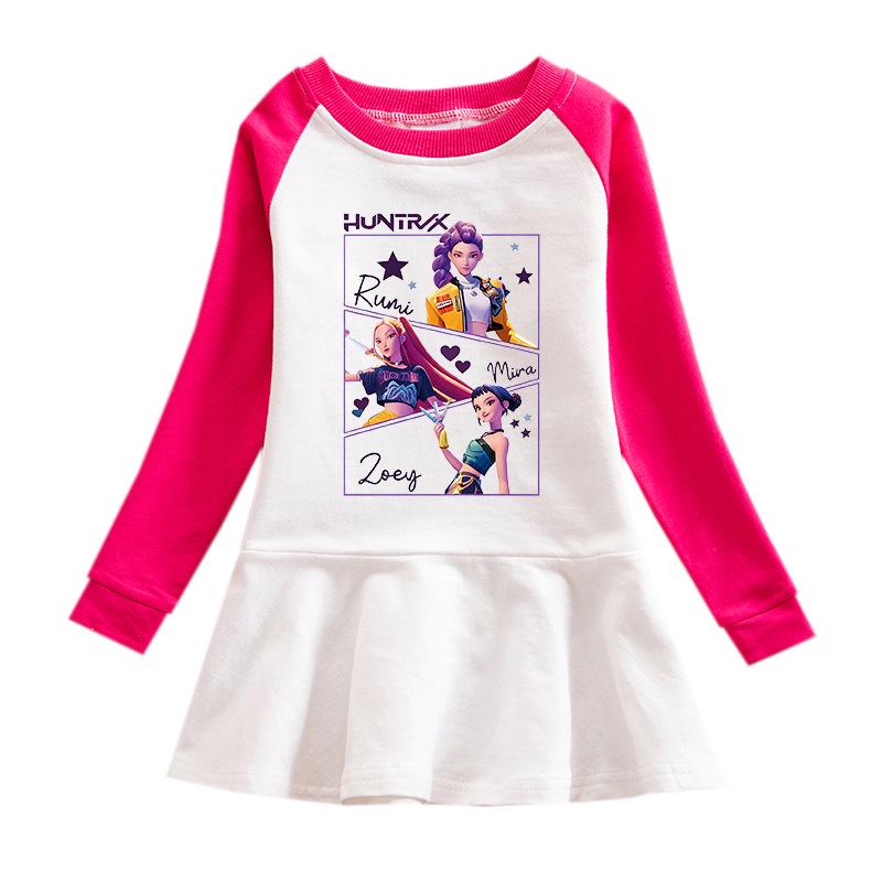 K-pop Monster Hunter Girl Group Dress - Cartoon Ruffle Long Sleeve Mesh Princess Skirt