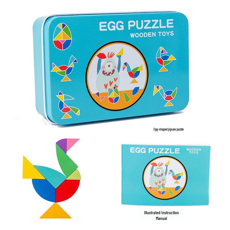 

Трансграничный деревянный танграм - развивающая головоломка и забавные строительные блоки для раннего обучения детей