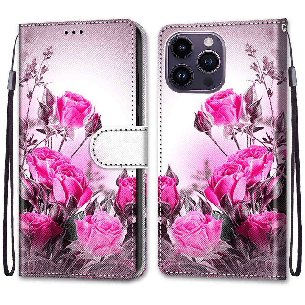 Luxury Painted Leather Case Wallet Book Style Protective Cover for iPhone 16 15 14 13 12 11 Pro MAX 16Pro 15Pro 14Pro 16Plus 15Plus 12mini SE4 (2025)