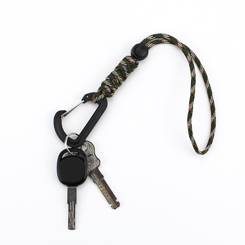Outdoor Tactical Carabiner Keychain: Emergency Paracord Lanyard with Anti-Loss Buckle