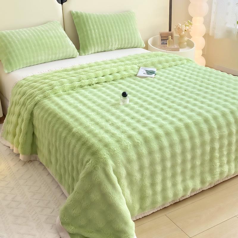 Plush Rabbit-Bed 3-Piece Set: Solid Color Duvet Cover & Rounded Corner Bed Sheet