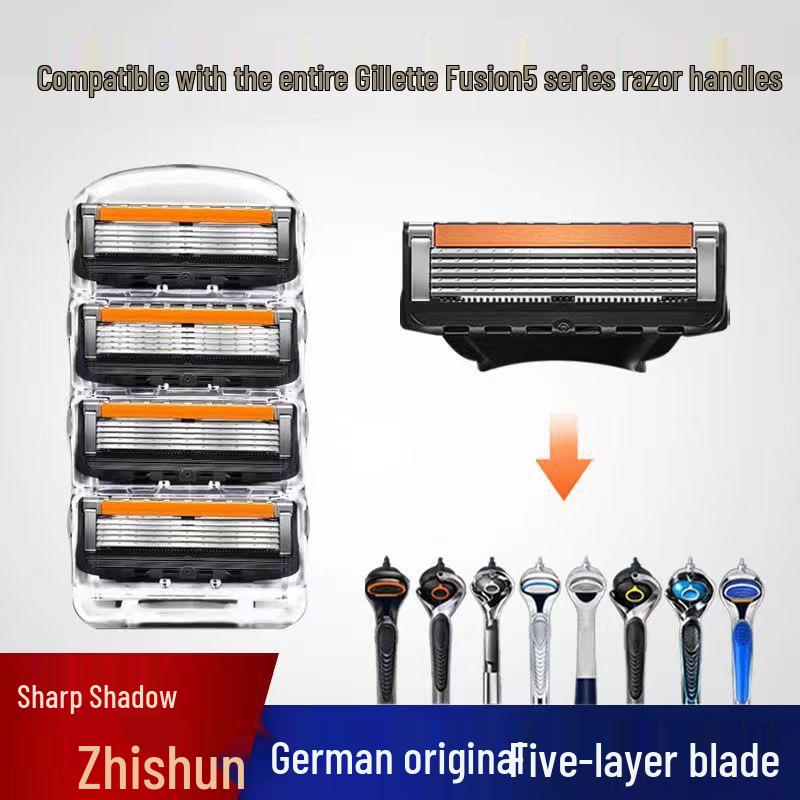 Zhi Shun 5-Layer Speed Blade Men's Razor with Gillette Handle