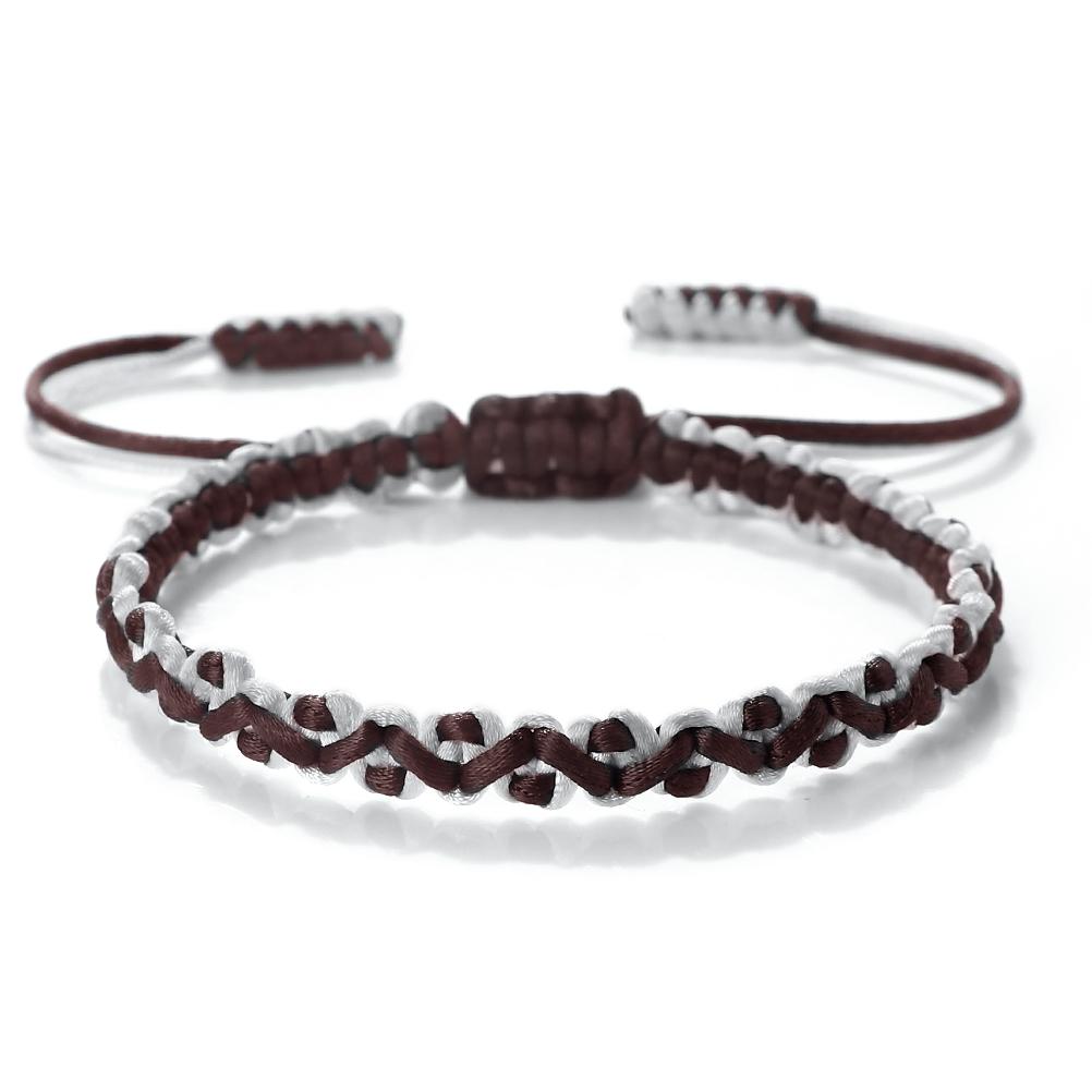 2 Colors Nylon Rope Bracelets for Women Men Handmade Adjustable Braided Knot Bangles Couple Friendship Lucky Daily Jewelry Gifts