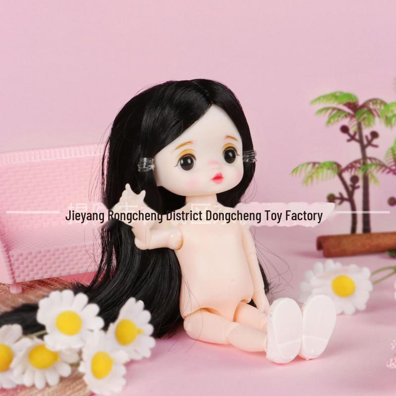 17 cm Mini BJD Puppenkörper - 6 Zoll Prinzessin Mädchen, 16 cm Kleine Nacktpuppe