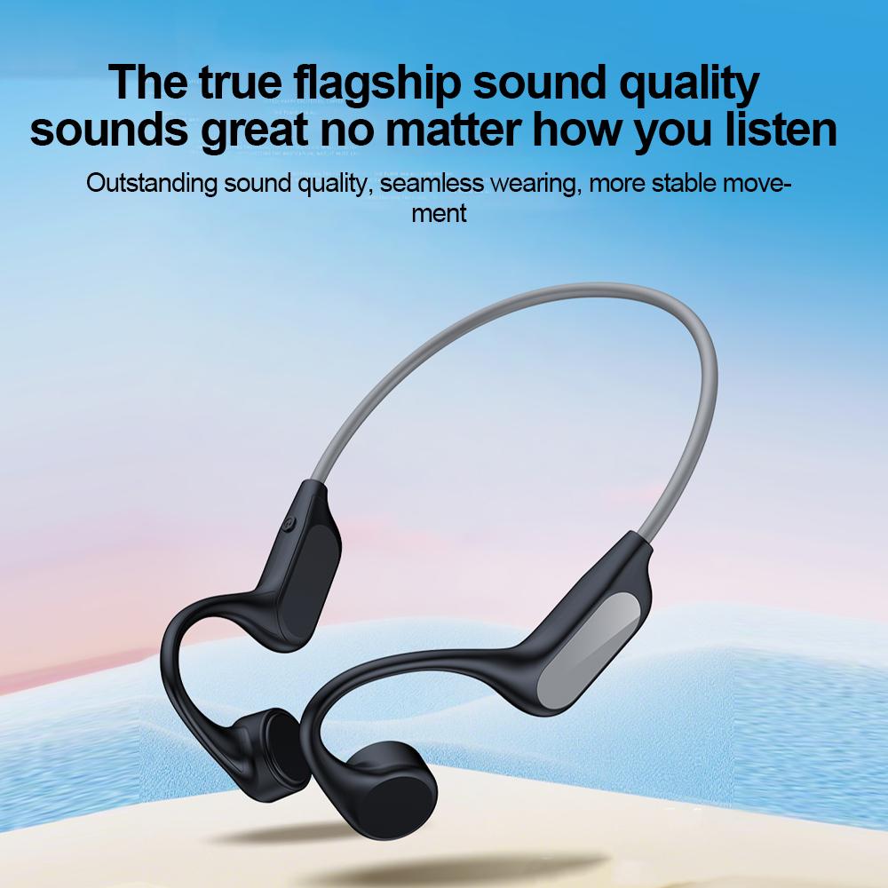 Ture Bone Conduction Headphones Bluetooth 6.0 Earphones Waterproof Wireless Sport Headsets with Mic for Workout Running