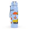 1PC Heavy Construction Vehicle 750ml Color Plastic Sports Water Bottle Leakproof Flip Straw Lid Suitable for Sports Office Home Use