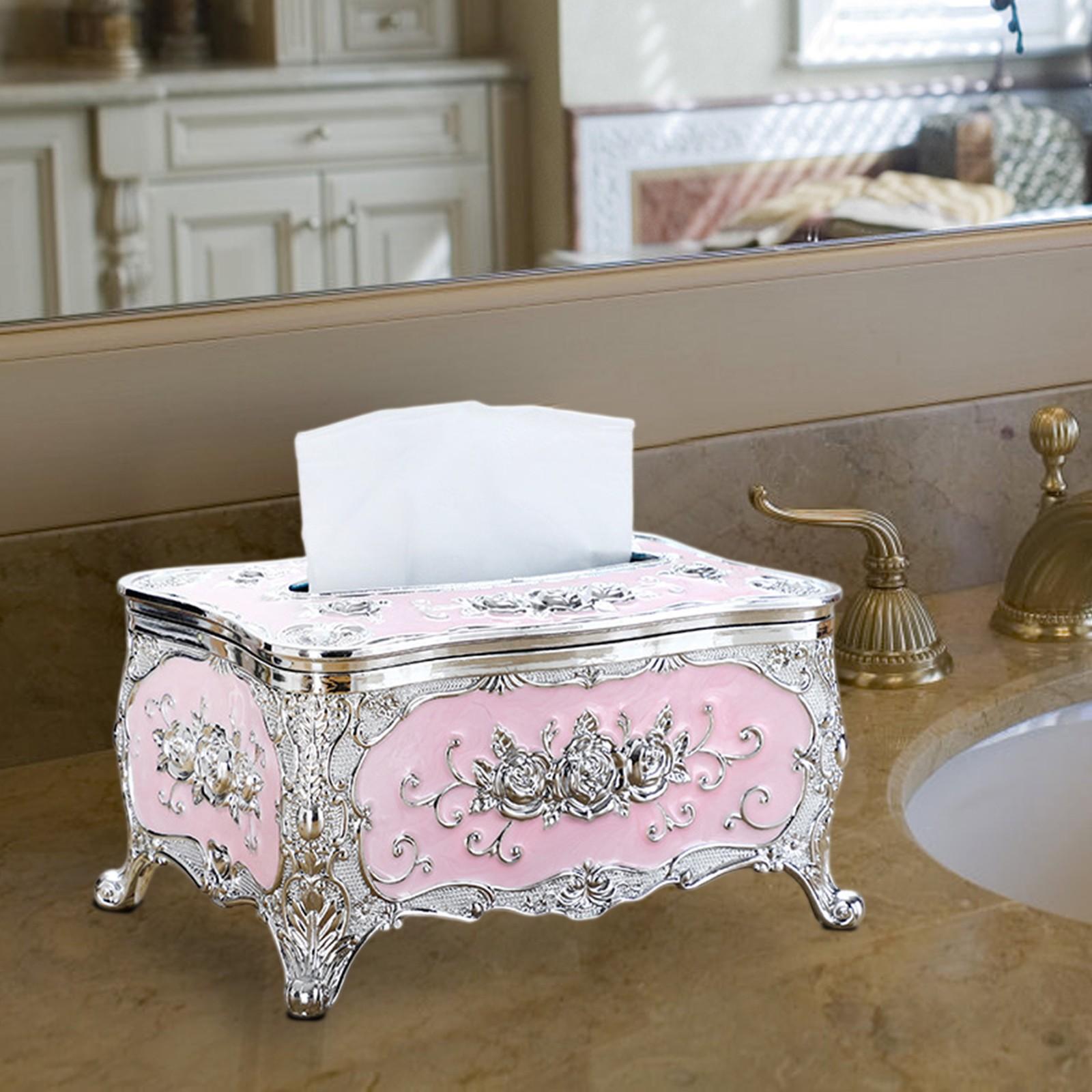 

Gold Edge Small Napkin Tissue Box Paper Box Creative Acrylic Desktop Plastic Paper Box One Size