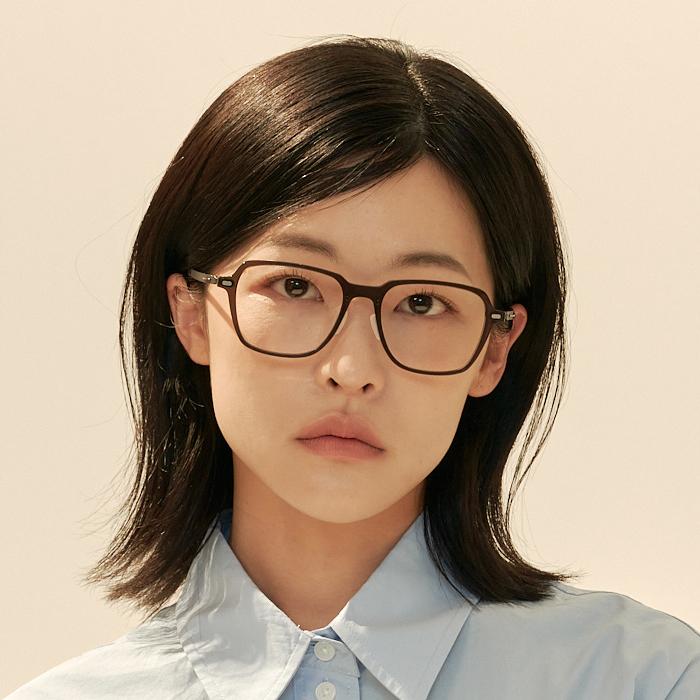 Alloaiweeo [The Air] Al5310 0910G Ultra-Lightweight Oversized Square Black Eyeglass Frame Blue Light Lens Selection
