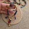 Bracciale a Campana Creativo in Stile Etnico Tibetano con Perline Cordino da Polso Regolabile Gioiello Regalo per Donna