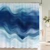 1 Pc Blue Art Abstract Pattern Shower Curtain Home Bathroom Decoration Printing Polyester Fabric Bath Curtains With Hooks
