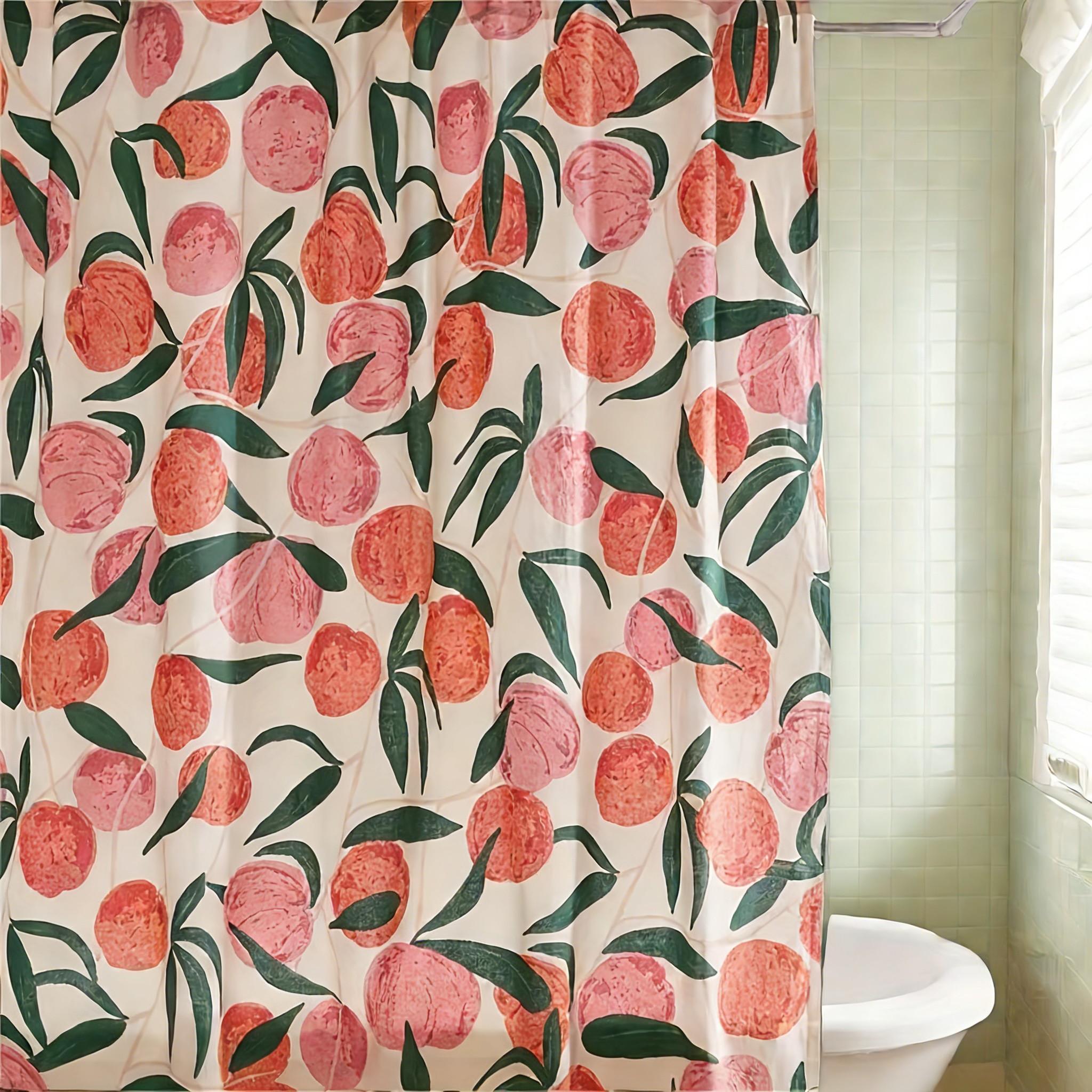 

Green Grapevine & Leaf Watercolor Waterproof Shower Curtain W60H190(CM)-1 Pcs