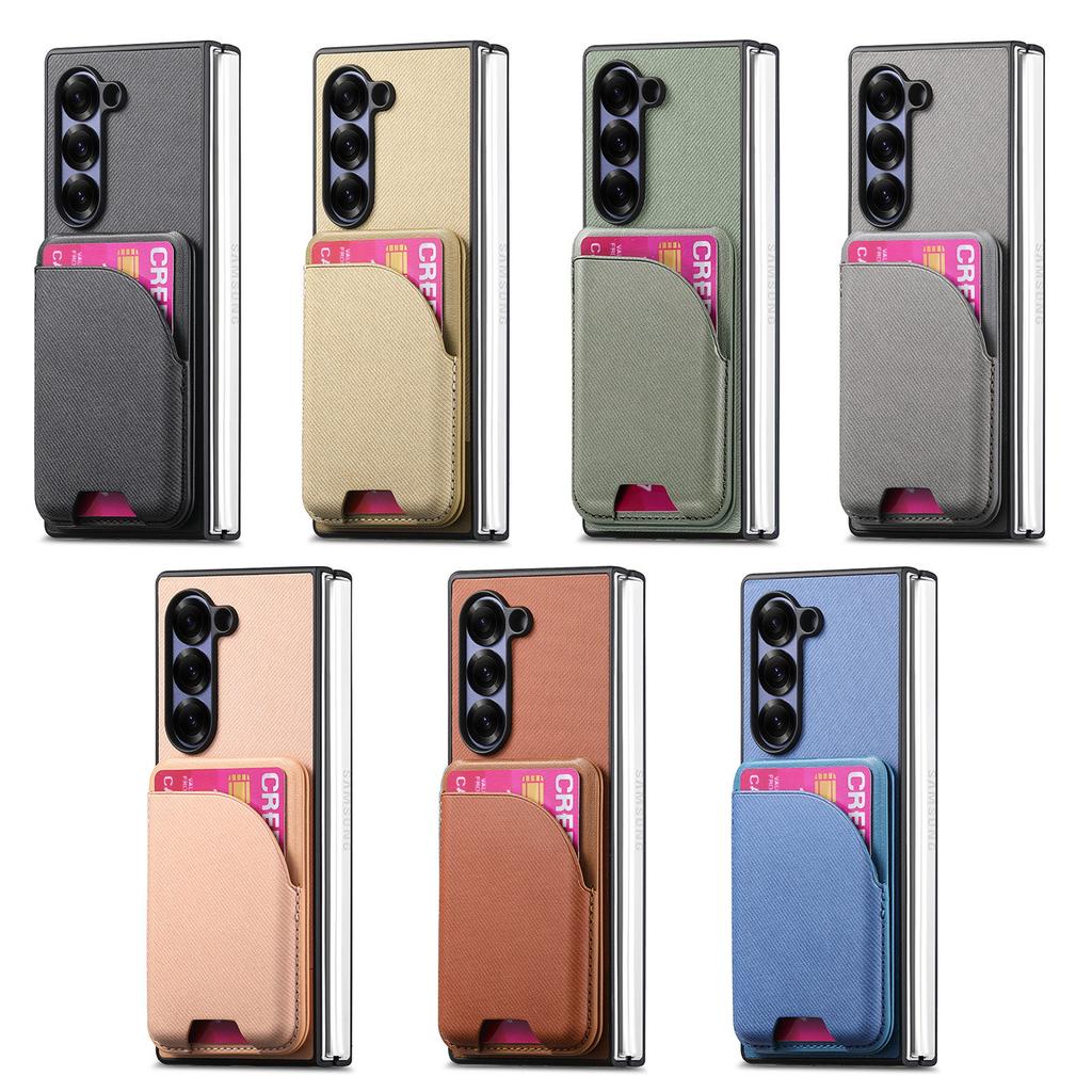 2 In 1 Detachable Cards Solt Wallet Case For Samsung Galaxy Z Flold 6 5 5G Fold6 Fold5 Magnetic Vertical Bag Wirelss Charging
