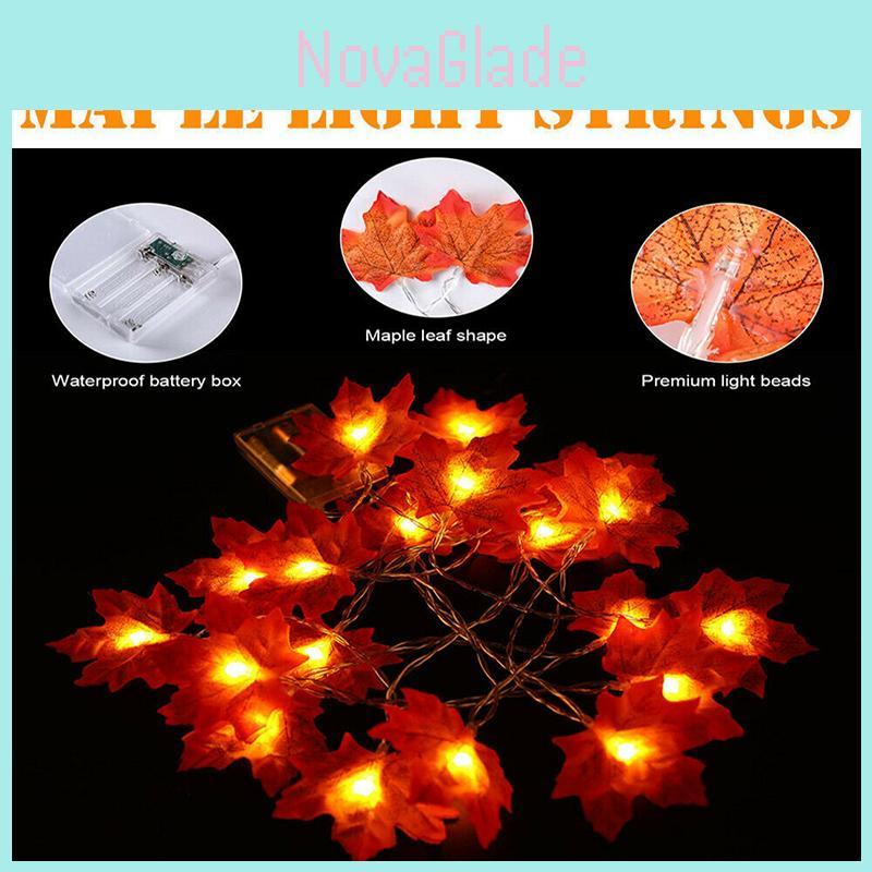 80 Led Maple Leaf Light String For Cozy Autumn Decor And Festive Atmosphere