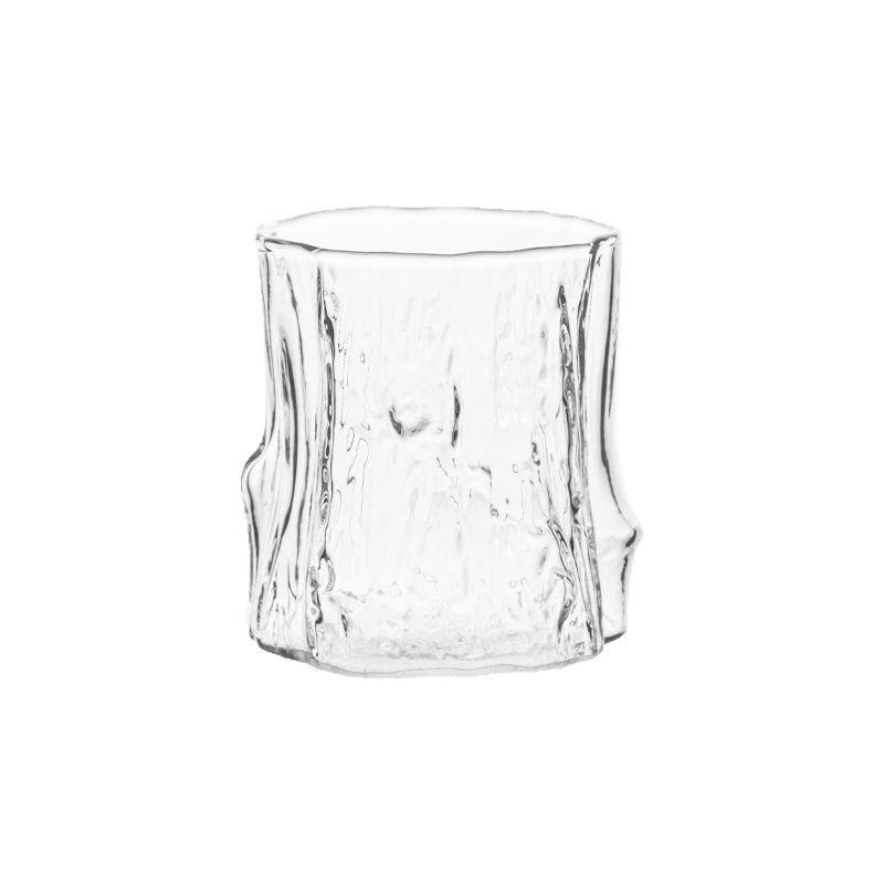 Borosilicate Glass Heat-Resistant Cup: Iced Americano & Milk Coffee with Bark Pattern