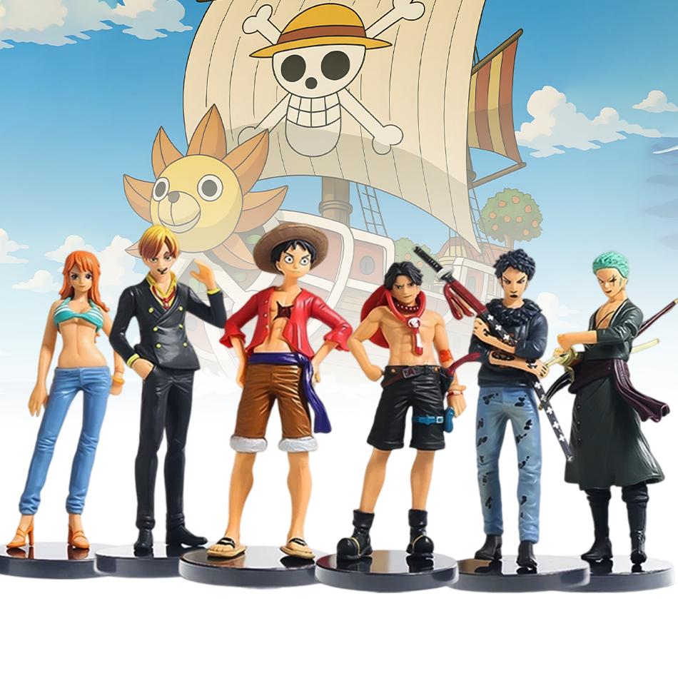 11cm One Piece Anime Figures Monkey D. Luffy Roronoa Zoro Sanji Trafalgar Law Model Pvc Desktop Statue Ornament Toys Xmas Gifts
