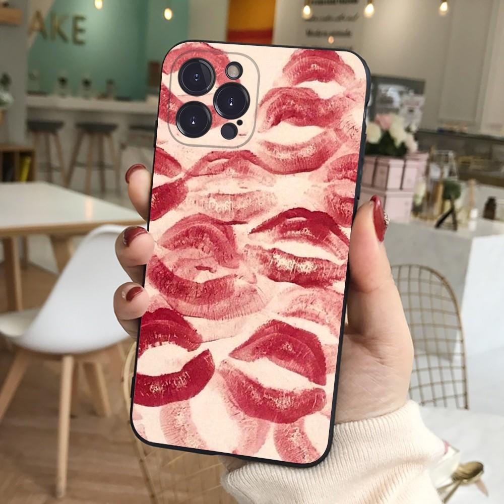 Sexy Girl Red Lips Kiss Phone Case For iPhone 15 14 11 12 13 Mini Pro XS Max Cover 6 7 8 Plus X XR SE 2020 Funda Shell