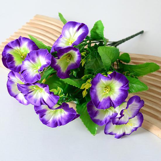 Artificial Morning Glory Flower 7 Heads Fake UV Resistant Flower Bouquet with Stem for Vase Wedding Bridal Bouquet Indoor Outdoor Garden Home Kitchen