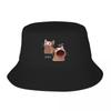 New Popcat Bucket Hat GentleUnisex Hat Black Unisex Hats Womens