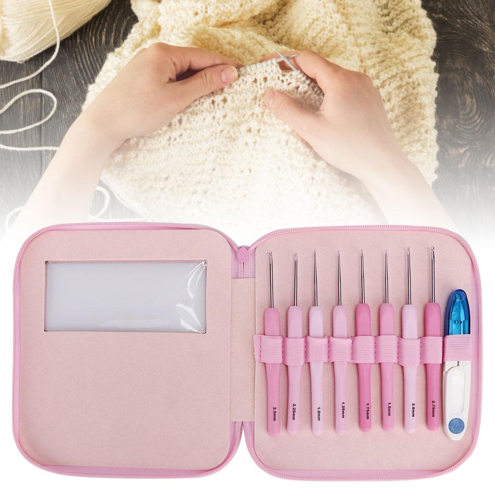 8Pcs/Set Household Soft Plastic Crochet Hook Kit Knitting Needle Sewing Tool Accessories