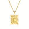 European and American style simple square 26 letter pendant necklace women's personality high-end design jewelry