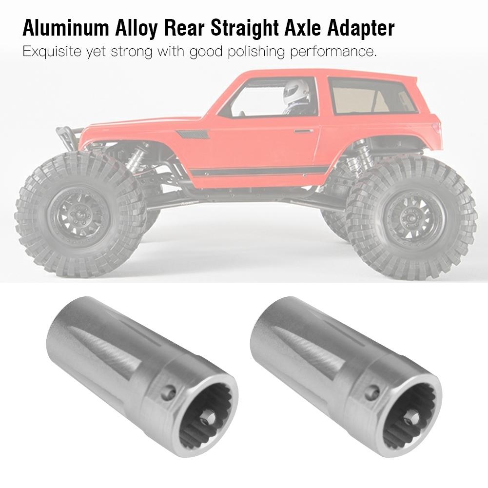Aluminum Alloy Rear Straight Axle Adapter for AXIAL AX90056 Jeep Wrangler RC Car Part (Silver)