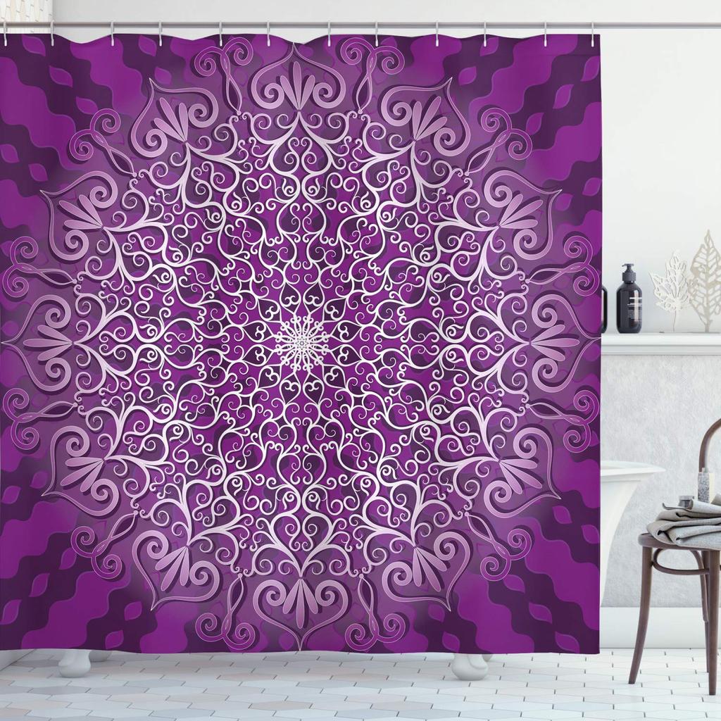 Boho Floral Shower Curtain for Bathroom,Paisley Mandala Shower Curtains,Colorful Bathroom Curtain,Durable Waterproof Bath Screen