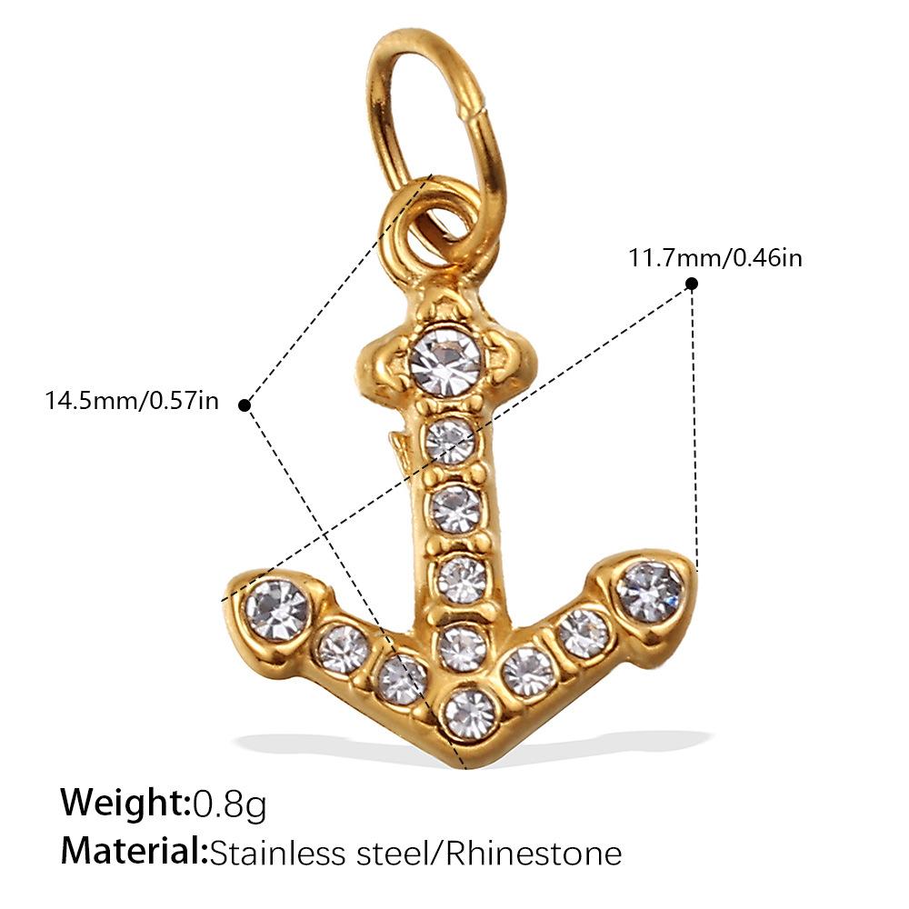 Beach Wind Delicate Inlaid Rhinestones Starfish Coconut Tree Pendant Diy Necklace Pendant Stainless Steel Bracelet Accessories