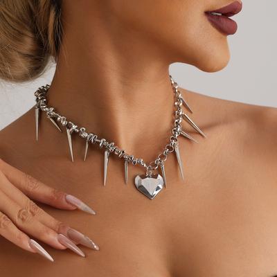 Jewelry Sweet Cool Metal Irregular Beaded Love Tapered Collarbone Chain Necklace Female