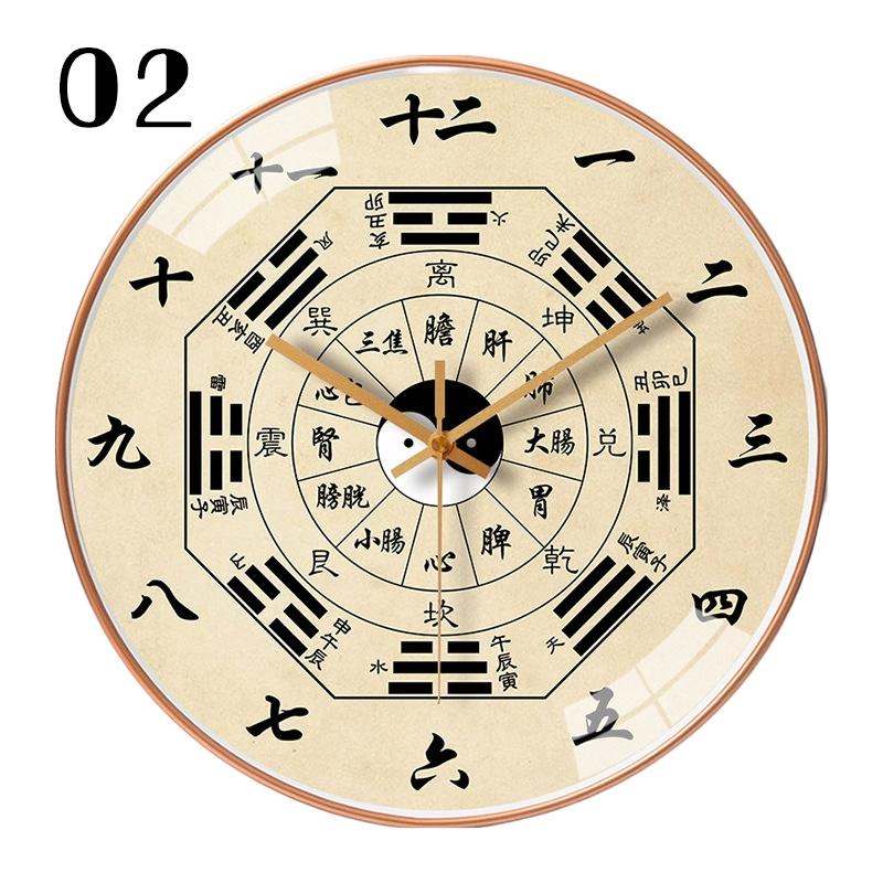 8inch 20cm Feng Shui Wall Clock Traditional Chinese Medicine Art Wall Decor Tai Chi Bagua Wealth and Good Lucky Home Decoration