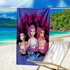 1pc KPop Demon Hunters5 Beach Towel, Beach and Seaside Swimming Pool Equipment, Fashion Pattern, Rectangular, Travel Essentials