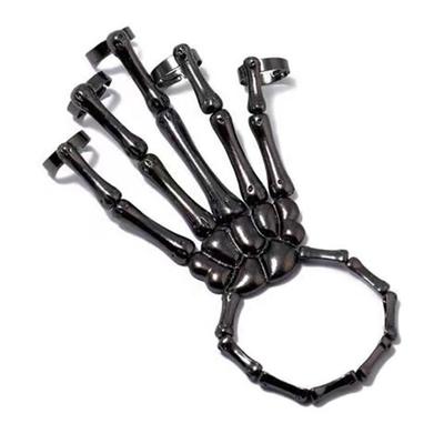 Retro Punk Gothic Skeleton Hand Bracelet for Halloween