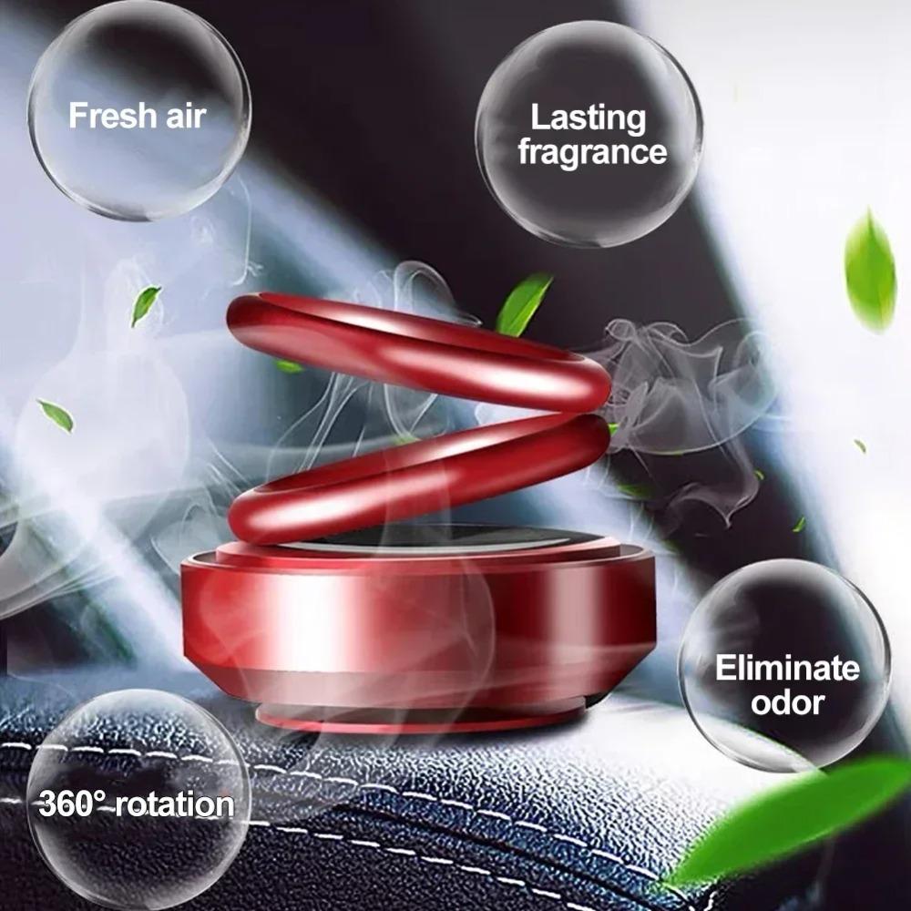 Aromaterapia Automatica Solare Rotante Deodoranti per Auto Decorazioni per Auto Aroma Doppio Anello Diffusore per Veicolo Accessori Auto Interni