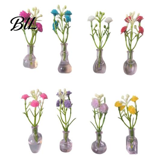 Space-saving Plant Container 1/8/10Pcs Vertical Greenery Vase Magnetic Mini Clear Glass Propagation Planter with Faux Flowers Dorm Room Decor Office