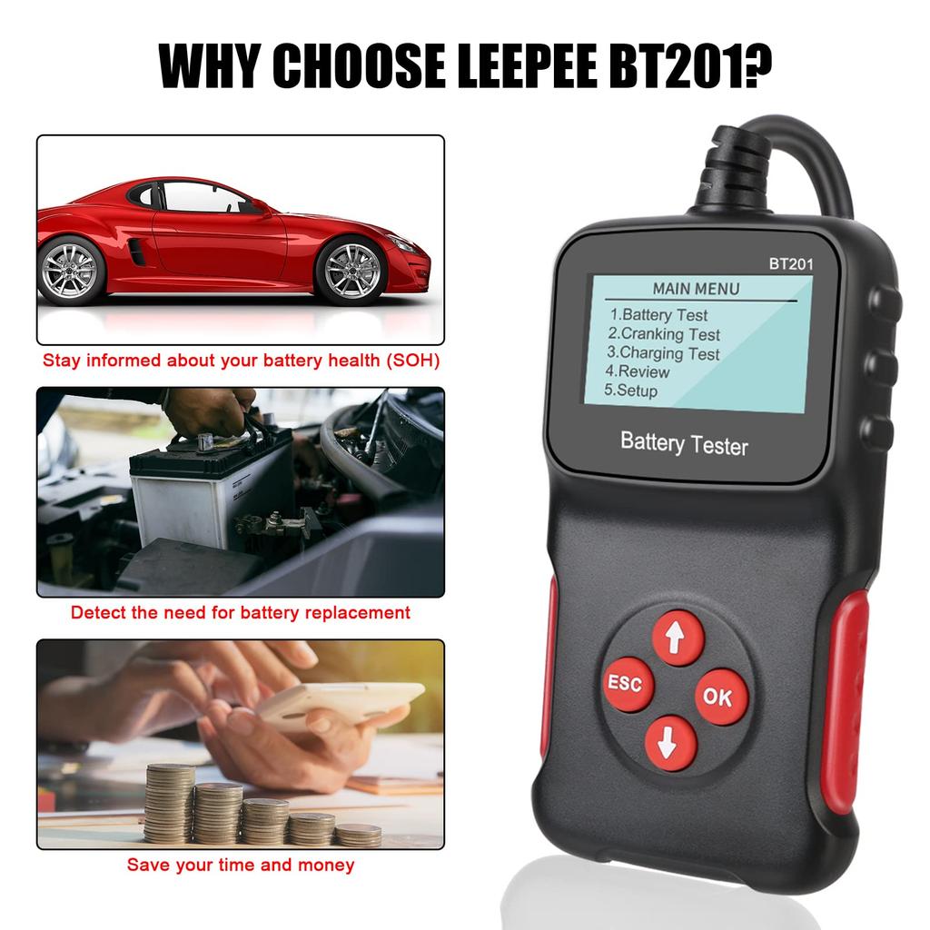 12V Car Battery Tester,Automotive 100-2000 CCA Battery Load Tester,Auto Alternator Tester Digital,Battery Analyzer for Cars Trucks Ship SUV Motorcycle