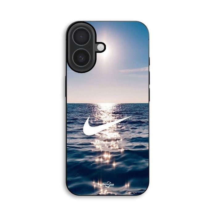 Hülle Für iPhone 18 Nike Logo weiß Meer Sonne Maniacase schwarz