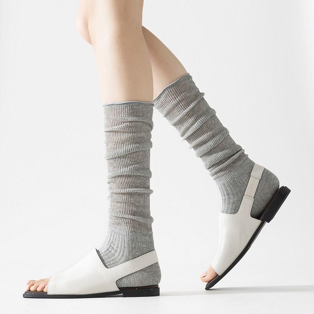 Sweet Mid-tube Stocking INS Lolita Boots Cover Comfortable Solid Color Foot Cover Student