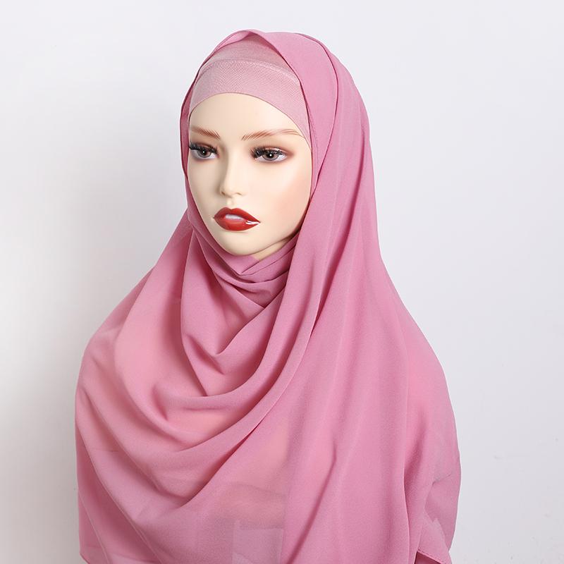 Premium Perfect Matching Color Breathable Undercap Plain Light Weight Chiffon Modal Hijab Scarf