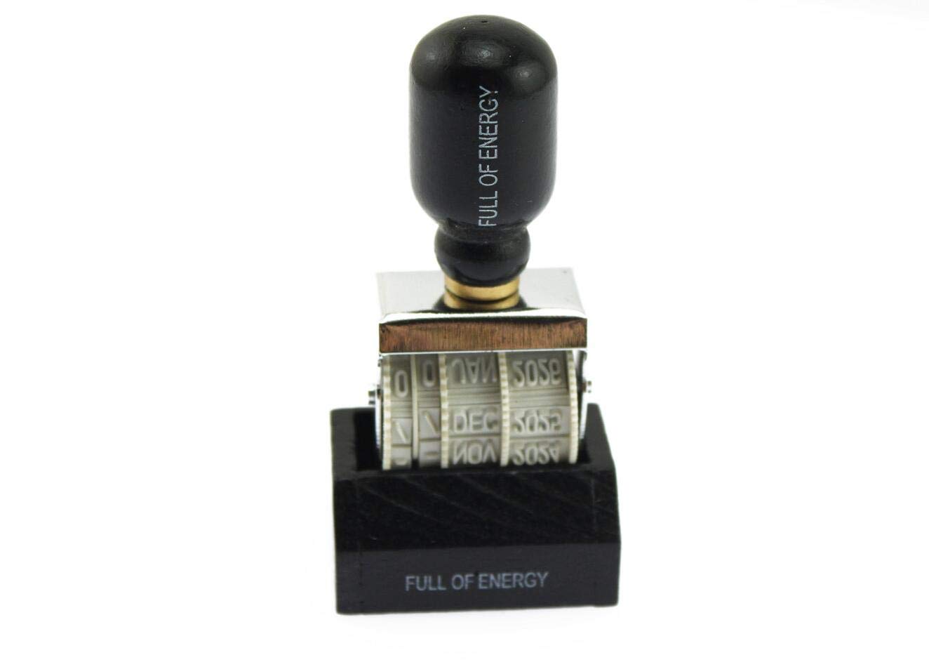 

Antique Retro Wooden Date Time Black Olive-G Stamp, Stamp,