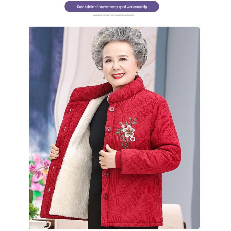 Damen Winterjacke aus Baumwolle mit Samt für Mittelalte und Ältere