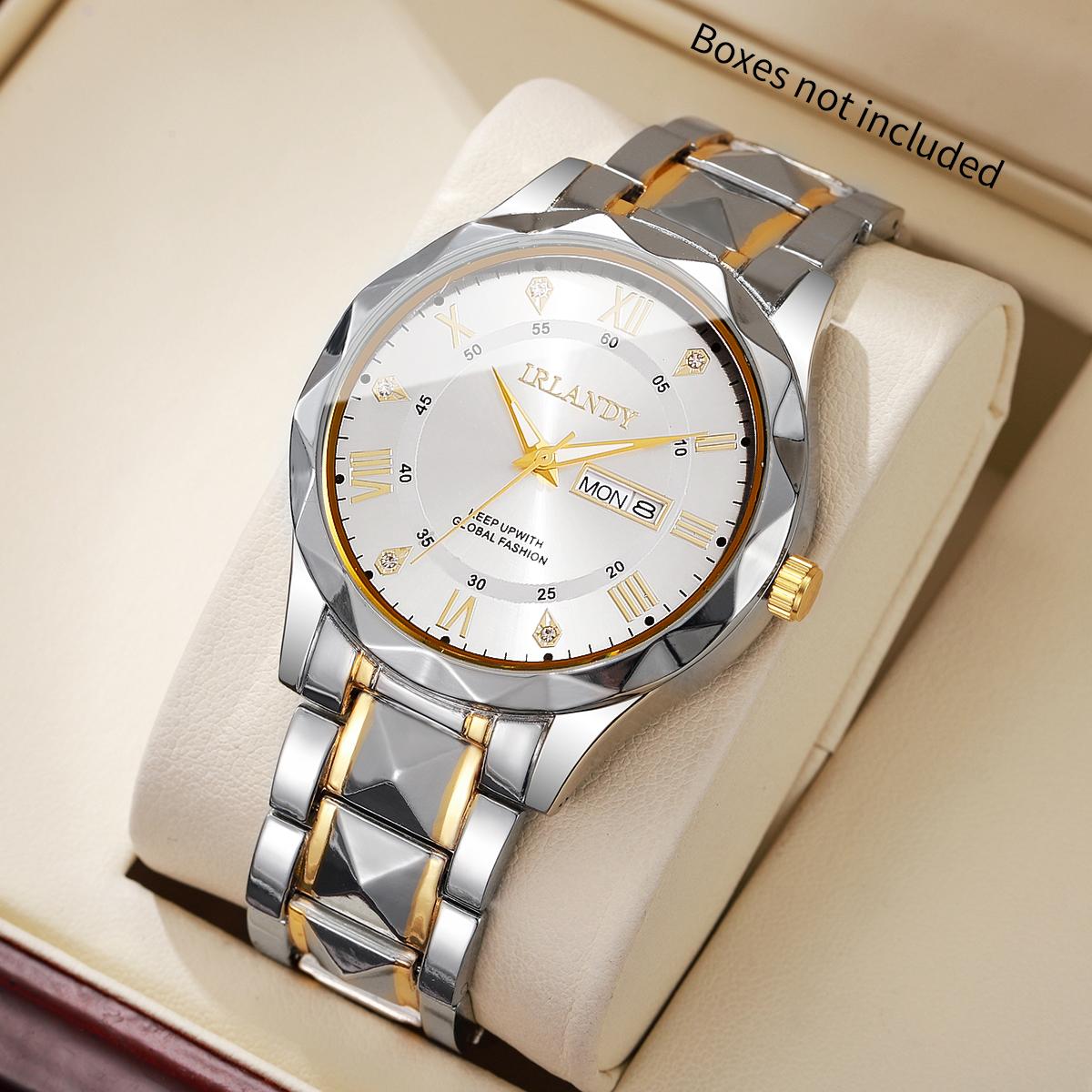 

Luxury Men Business Watches Fashion Stainless Steel Band Roma Dial Quartz Watches for Men Clock Reloj Hombre