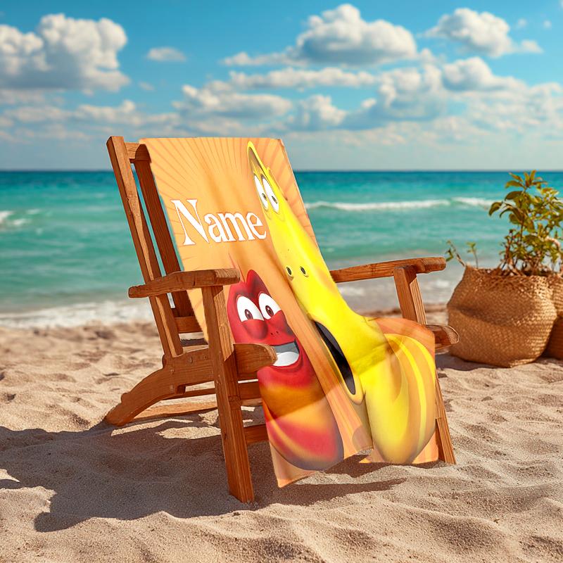 Personalized Customized Proof Beach Towel with Larva Pattern - Soft, Absorbent,quick-drying,perfect Swimming,camping&bathing