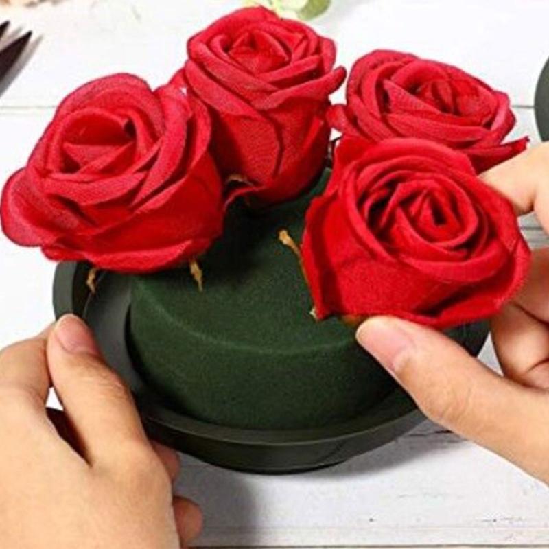 Absorbent Clay Mud Bowl Suitable for Flowers Green Round Wet Foam Elegant Ceramic Floral Arrangement Mud Dish Indoor Use