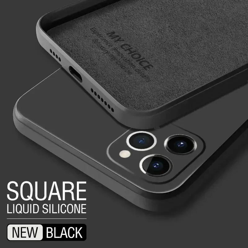 Luxury Square Silicone Case For Samsung Galaxy S24 S23 S22 S21 S20 FE Plus M31 A31 A51 A71 A53 A54 5G Note 20 Ultra Soft Cover