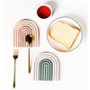 Rainbow Shape Table Mat Silicone Heat insulation Pad Tableware Soup Pots Placement Home Kitchen Stackable Cup Mat Coasters