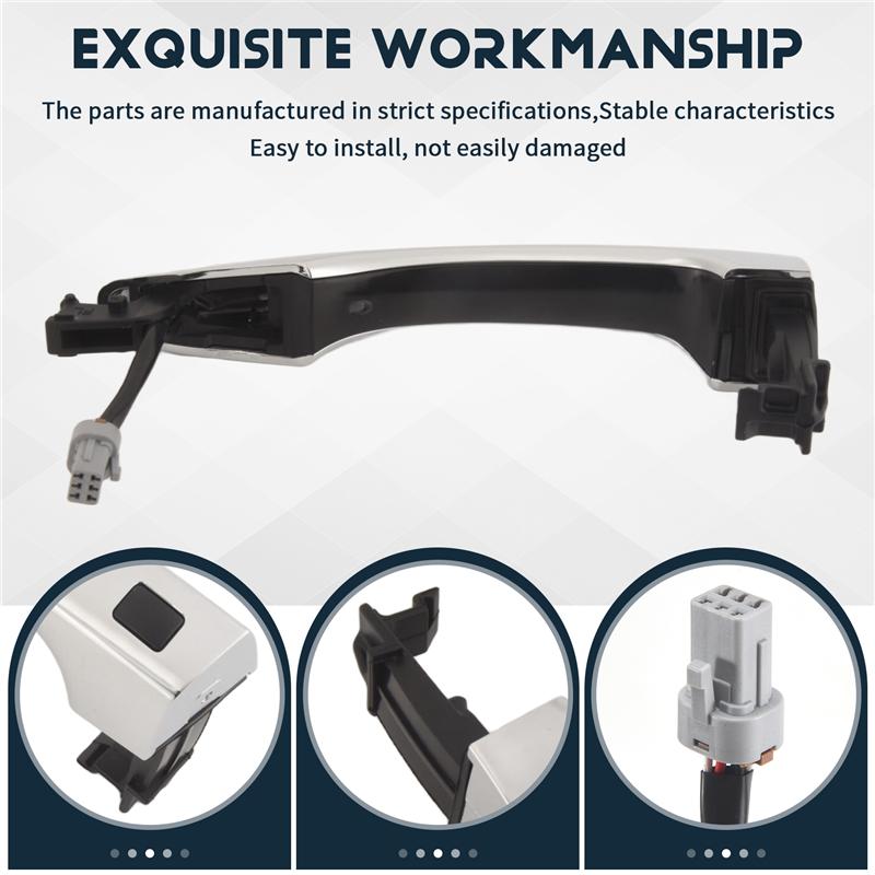 Chrome Exterior Front Door Smart Key Handle Fit For Hyundai Tucson 2016 2017 2018 2019-A99D