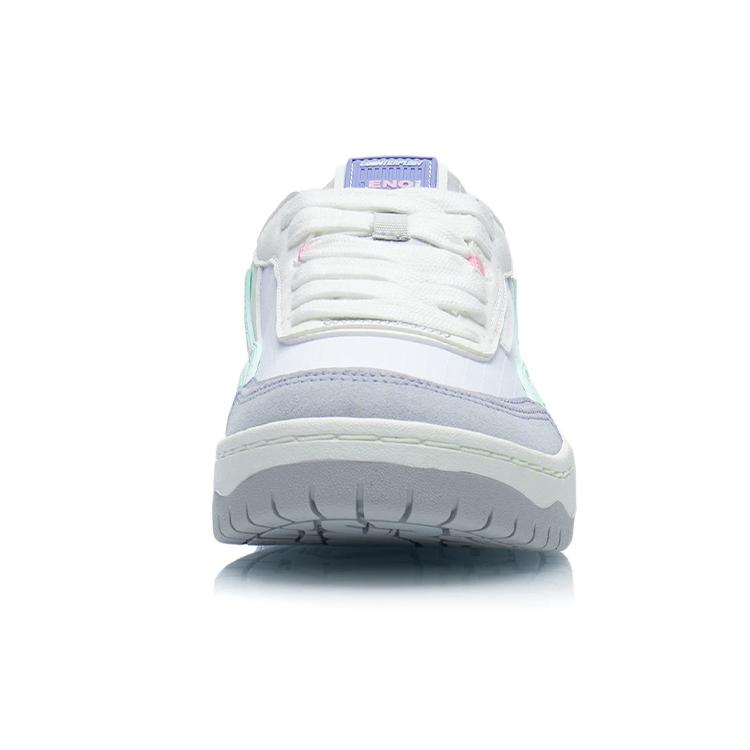 Li Ning CF Tracing Textile, Synthetic Leather Non Slip Lightweight Low Top Skateboard Shoes Women's Blue White AGCR300-1
