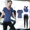 blue short-sleeve & long pants 3-piece set